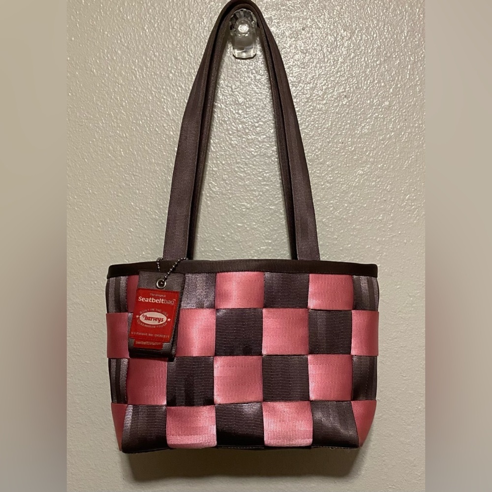 Harveys Seatbelt Bag Pink Brown Woven Tote Limited Edition 40/200 - Picture 2 of 8